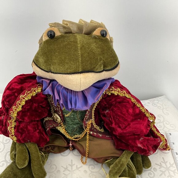 Velvet Frog Prince Decorative Holiday Doll Collectible Stuffed Animal - Picture 1 of 8